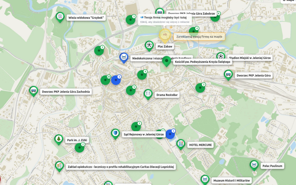 Interaktywna mapa Jeleniej Góry