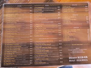 Karta menu – Döner Kebab MAŁY ISTAMBUŁ