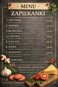 Karta menu – Polish Iceman Lody Naturalne & Zapiekanki – zdjęcie 1