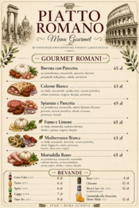 Karta menu – Piatto Romano – zdjęcie 1