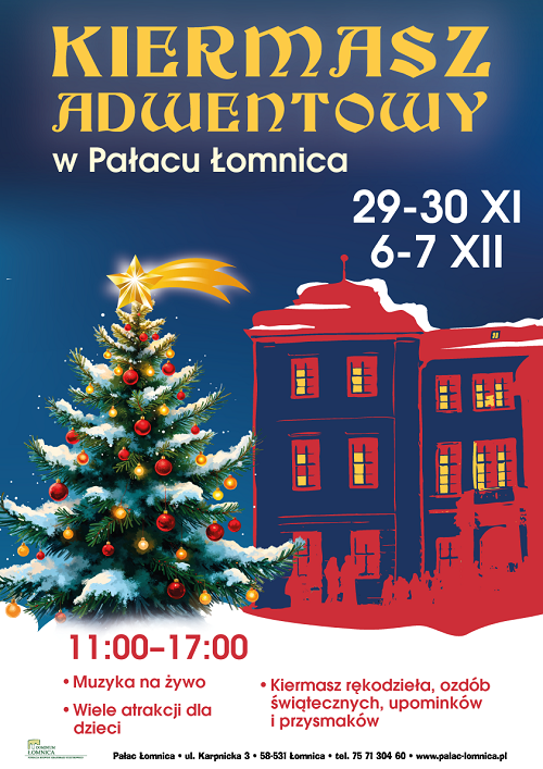 Kiermasz Adwentowy 2026 w Pałacu Łomnica